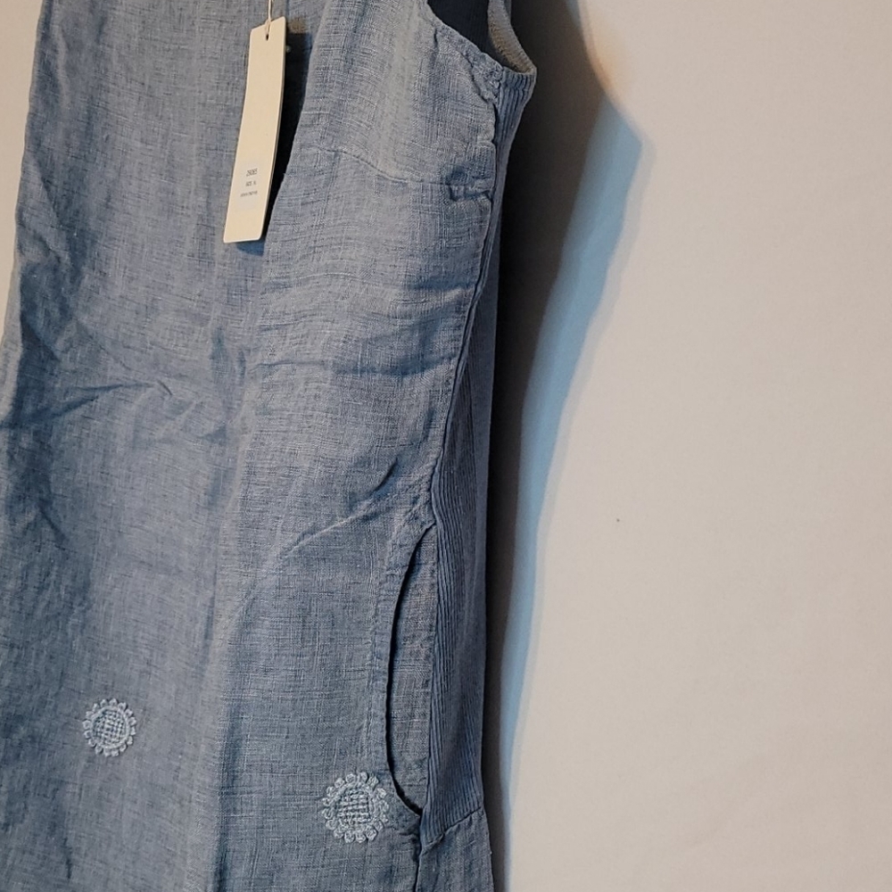 LINA Tomei Linen Embroidered Hem Dress - Picture 9 of 13